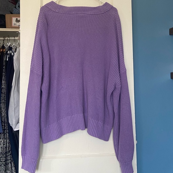 Noisy May Purple XL Baggy Knit Cardigan - Picture 3 of 6